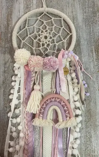 Atrapasueños boho con tejido ancestral